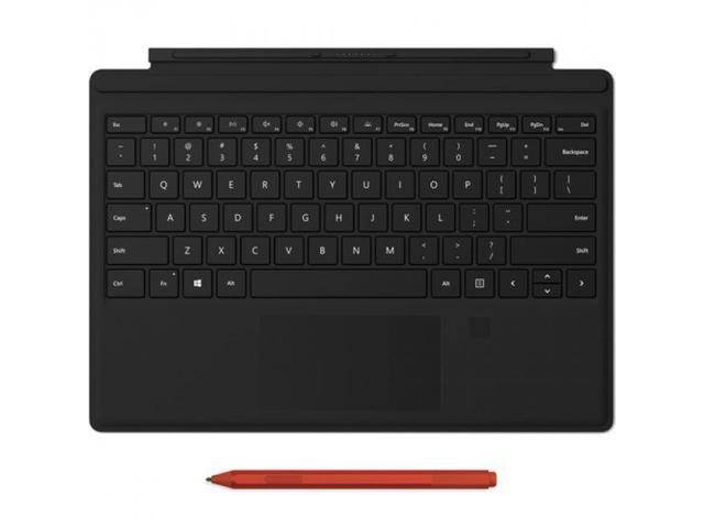Microsoft Surface Pro Signature Type Cover w/ Finger Print Reader Black + Microsoft Surface Pen Poppy Red