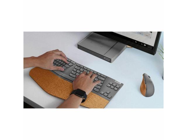 Lenovo Go Wireless Split Keyboard AI - US English - Wireless Connectivity - RF - 2.40 GHz - USB Type A Interface - 88 Key(s) - CoPilot Hot Key(s) -...