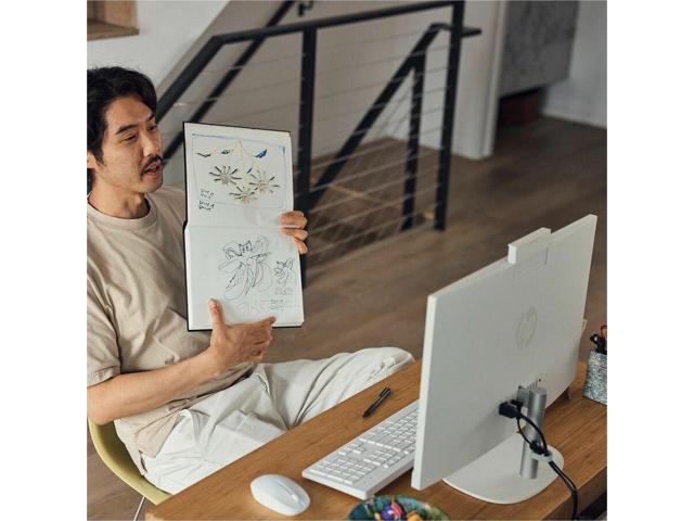 HP - 23.8 inch All-in-One Desktop PC 24-cr0410 AMD Athlon Silver 7120U 8GB RAM 256GB SSD Win 11 Home - Shell White - image 11