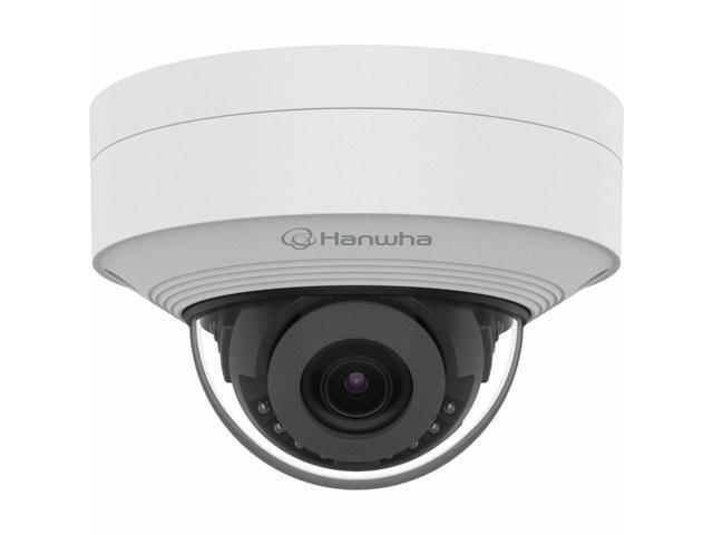 Hanwha QNV-C8011R 5 Megapixel Network Camera - Color - Dome - White - 65.62 ft Infrared Night Vision - H.265, H.265M, H.265H, H.264, H.264M,...
