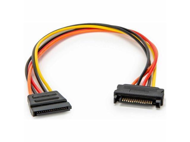 Rocstor 12in 15 Pin SATA Power Extension Cable - For Computer, SATA Drive - 1 ft Cord Length - SATA / SATA