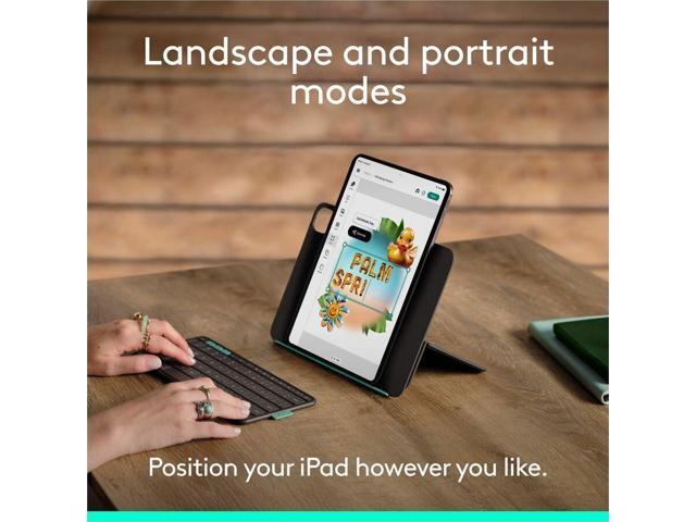 Logitech - Flip Folio Keyboard Case for iPad Pro 11-inch - Latest Model (M4 & M5), iPad Air 11-inch (M2, M3 & M4)(5th Gen) - Graphite - image 6