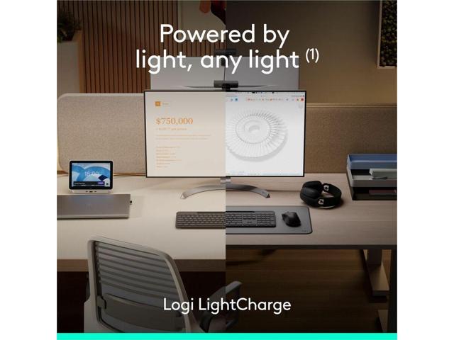 Logitech - Signature Slim Solar+ K980 For Business Full-Size Wireless Scissor Low-Profile Switch Keyboard with Solar Charging - Graphite - image 3