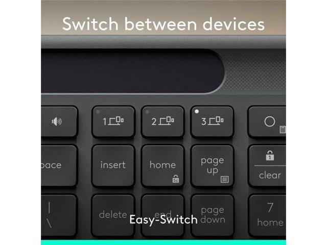 Logitech - Signature Slim Solar+ K980 For Business Full-Size Wireless Scissor Low-Profile Switch Keyboard with Solar Charging - Graphite - image 5