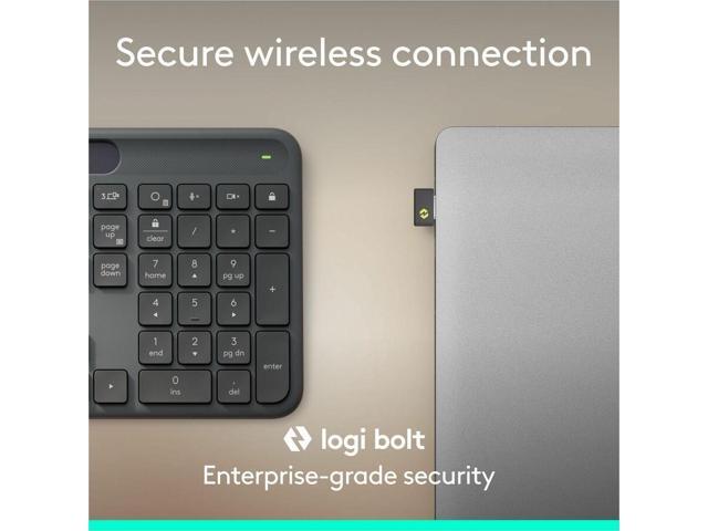 Logitech - Signature Slim Solar+ K980 For Business Full-Size Wireless Scissor Low-Profile Switch Keyboard with Solar Charging - Graphite - image 7
