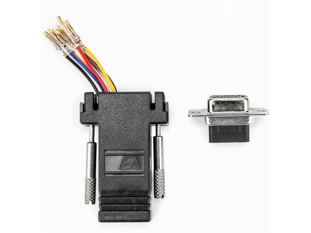 Rocstor DB9 to RJ45 Modular Serial Adapter - Black - 1 x 9-pin DB-9 Serial - Female - 1 x RJ-45 Network - Female - Gold Connector - Gold Contact -...