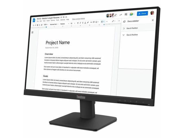 Lenovo - ThinkVision 21.5" IPS LED FHD 48Hz - 100Hz Monitor (HDMI, VGA) - Raven Black - image 4