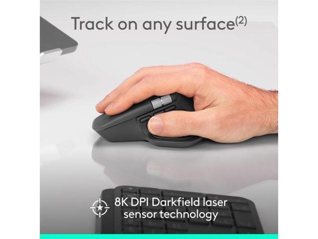 Logitech - MX Master 4 for Business Wireless Bluetooth Laser Ergonomic Right-handed Mouse with Haptic Feedback and Actions Ring - Wireless - Graphite - image 3