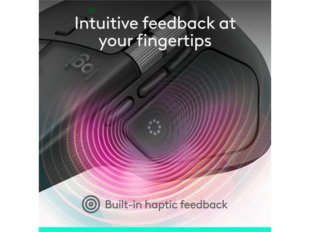 Logitech - MX Master 4 for Business Wireless Bluetooth Laser Ergonomic Right-handed Mouse with Haptic Feedback and Actions Ring - Wireless - Graphite - image 4