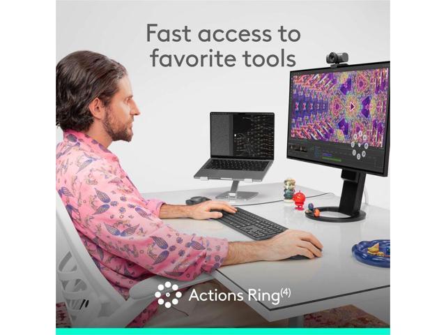 Logitech - MX Master 4 for Business Wireless Bluetooth Laser Ergonomic Right-handed Mouse with Haptic Feedback and Actions Ring - Wireless - Graphite - image 7