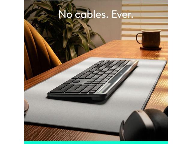 Logitech - Signature Slim Solar+ K980 Wireless Bluetooth Solar and Artificial Light Powered Keyboard with Customizable Keys - Graphite - image 9