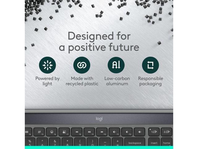 Logitech - Signature Slim Solar+ K980 Wireless Bluetooth Solar and Artificial Light Powered Keyboard with Customizable Keys - Graphite - image 11