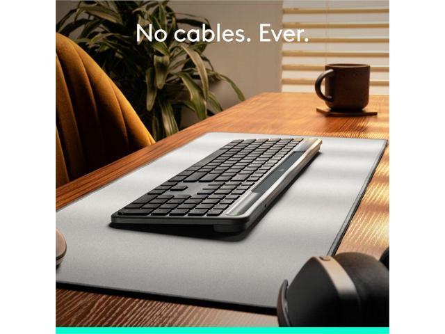 Logitech - Signature Slim Solar+ K980 for Mac Wireless Bluetooth Solar and Artificial Light Powered Keyboard with Customizable Keys - Graphite - image 2