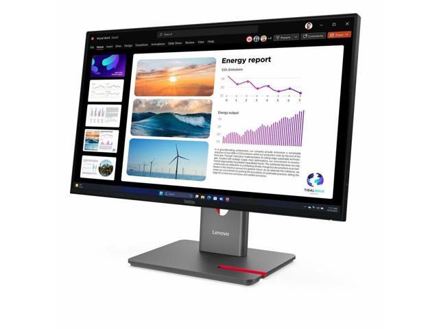 Lenovo ThinkVision P24Q-40 24' Class WQHD LED Monitor - 16:9 - Raven Black - 23.8' Viewable - In-plane Switching (IPS) Technology - WLED Backlight...