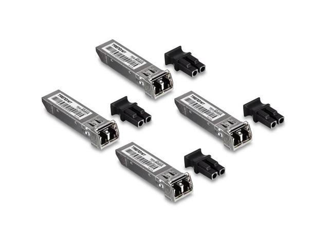 TRENDnet SFP Multi-Mode LC Module 4-Pack, TEG-MGBSX/4, Transmission Up to 550m (1804 Ft), Mini-GBIC, Hot Pluggable, IEEE 802.3z Gigabit Ethernet,...