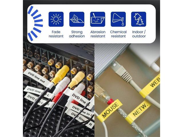 Brother Genuine P-Touch TZe Black Print on Yellow Label Tape (TZeFX651), Flexible ID Laminated, ~1in x 26.2ft (24mm x 8m), for Select P-Touch Label...