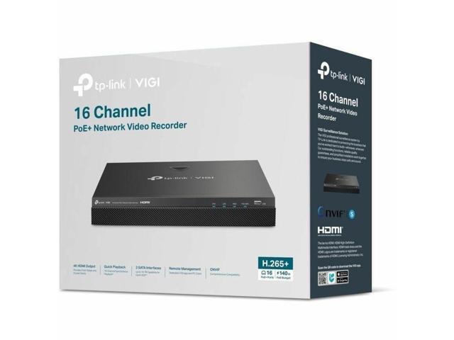 TP Link VIGI NVR2016H-16MP - VIGI 16 Channel PoE+ Network Video Recorder - Network Video Recorder - HDMI - 4K Recording