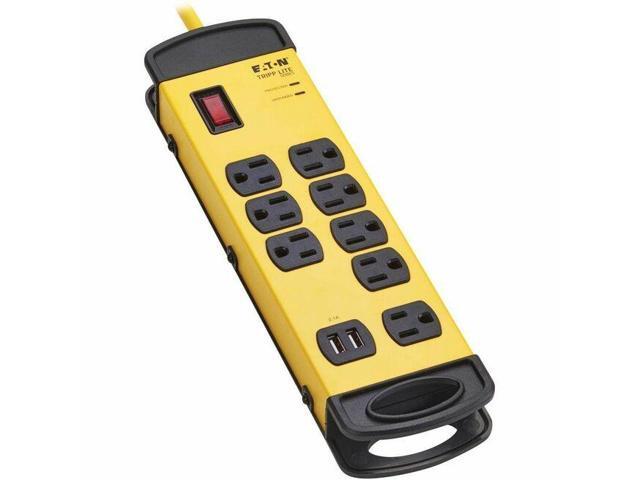 Eaton Tripp Lite Series 8-Outlet Industrial Safety Surge Protector - 2 USB-A Ports, 25 ft. Cord, 1960 Joules, Metal Housing - Household Electronic,...