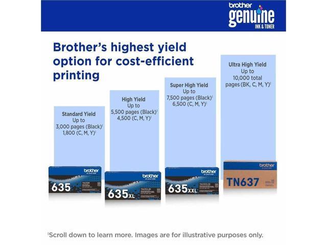 Brother TN637Y Original Ultra High Yield Laser Toner Cartridge Yellow Pack