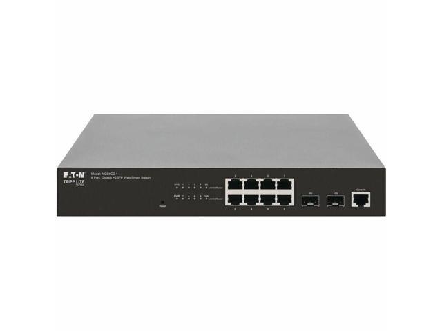 Tripp Lite series 8-Port Managed Gigabit Ethernet Switch - Layer 2, 1 Gbps, 2x GbE SFP Ports - 1U Rack/Desktop - 8 Ports - Manageable - Gigabit...
