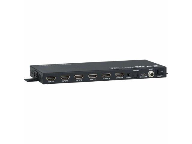 Tripp Lite series 4x2 Matrix Switch with Quad Multiviewer - 4K 30 Hz, 4:4:4, Seamless Switching, Scaling, Audio Out, RS-232 & Remote Control - 3840...