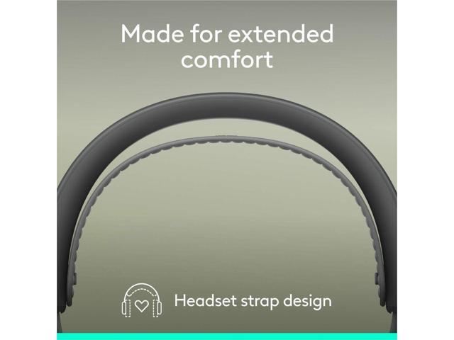 Logitech Zone Wireless 2 ES for Business - Noise-Canceling Wireless Headset with Adaptive Hybrid ANC (Graphite, Microsoft Teams, with receiver)