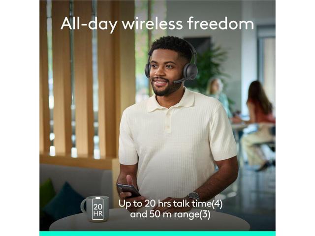 Logitech - Zone Wireless 2 ES Noise Cancelling Headset for Business UC Version with Receiver - Graphite - image 4