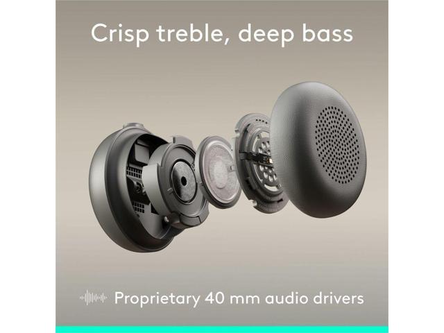 Logitech - Zone Wired 2 Noise-Canceling Headset for Business Zoom & Google Certified USB C with USB A Adapter - Graphite - image 3