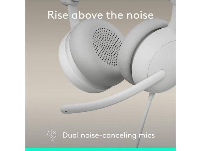 Logitech Zone Wired 2 for Business - Noise-Canceling Headset with Adaptive Hybrid ANC (Off-white Teams version)