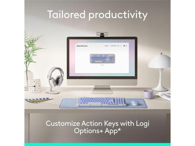 Logitech Alto Keys K98M Wireless Mechanical Keyboard, Customizable Keyboard with Vibration Absorbing Gasket, Backlit Keys, Lilac - Wireless...