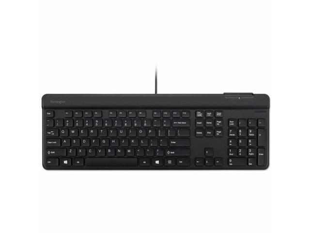 Kensington KB201C Simple Solutions Wired Keyboard with Smart Card Reader (CAC), TAA Compliant - Black (K75454TAA)