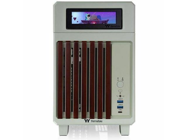 Thermaltake TR100 WS Matcha Green Mini Tower Chassis - Wood Front Trim - mITX Support - PCIe 4.0 Riser Cable Included - 360mm GPU Clearance - 280mm...
