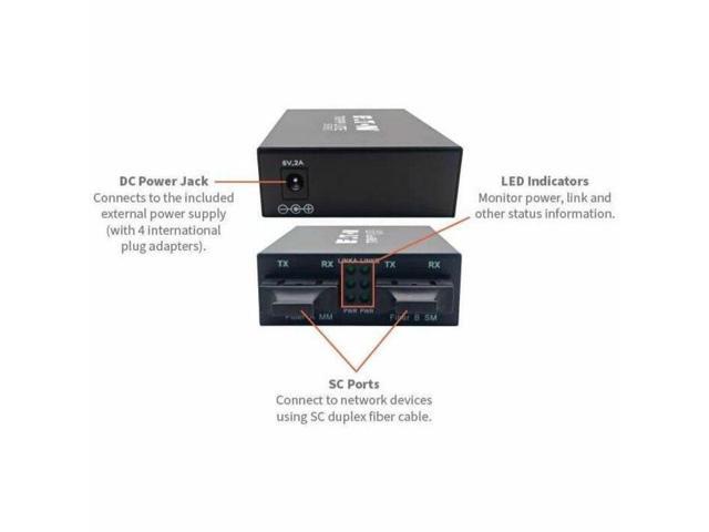 Tripp Lite series N785-MDC-1SCSC 1 Gb SC to 1 Gb SC Gigabit Mode Converter - 850 nm and 1310 nm Compatible, Up to 10 km (6.2 mi.) - Black - Metal Box