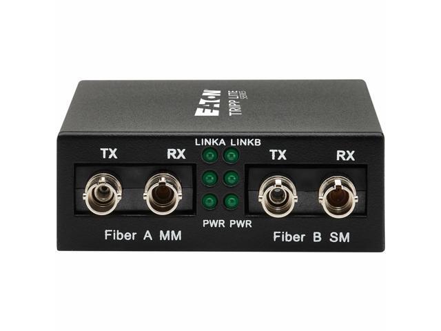 Tripp Lite N784-MDC-4STST Fiber 100 Mb ST to 100 Mb ST Mode Converter - 1310 nm Compatible - Up to 40 km (24.9 mi.) - Black - Metal Box