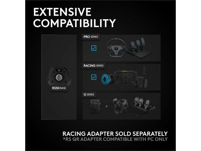 Logitech - RS50 System 3-Piece Sim Racing Steering Wheel Setup - RS50 Wheel base, RS Wheel Hub and RS Round Wheel For Xbox/PC - Black - image 3