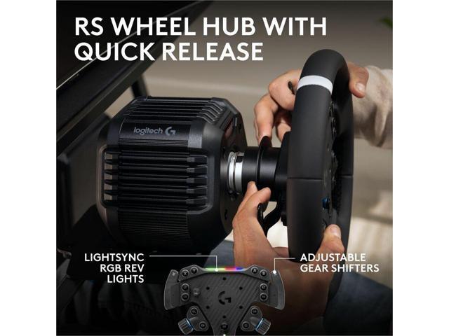 Logitech - RS50 System 3-Piece Sim Racing Steering Wheel Setup - RS50 Wheel base, RS Wheel Hub and RS Round Wheel For Xbox/PC - Black - image 2