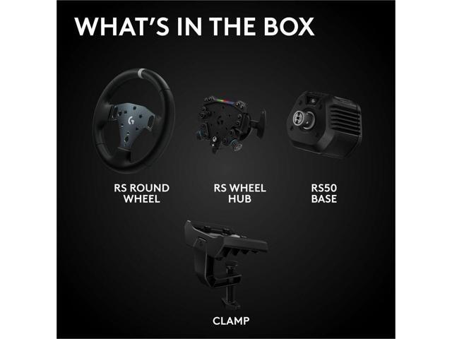 Logitech - RS50 System 3-Piece Sim Racing Steering Wheel Setup - RS50 Wheel base, RS Wheel Hub and RS Round Wheel For Xbox/PC - Black - image 4
