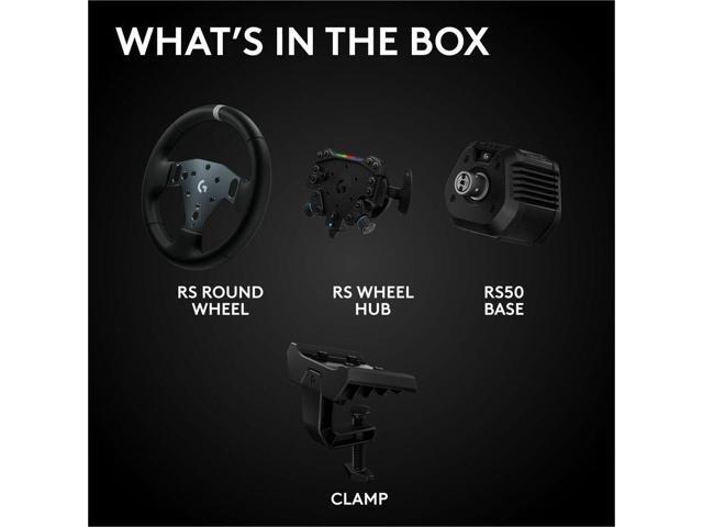 Logitech - RS50 System 3-Piece Sim Racing Steering Wheel Setup - RS50 Wheel base, RS Wheel Hub and RS Round Wheel For PS5/PS4/PC - Black - image 4