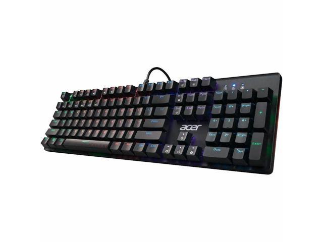 Acer Nitro Gen 2 Wired Gaming Keyboard - Blue Switches, RGB Backlit, 104-Key Full Size, Clicky & Tactile, Anti-Ghosting, Metal Top Plate, USB Wired