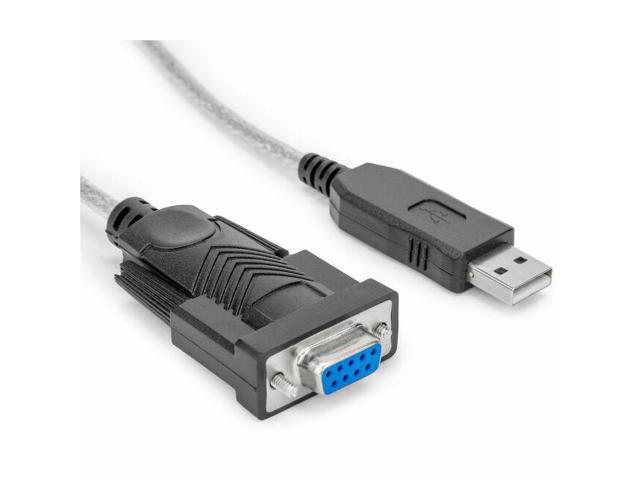 Rocstor 6ft 1 Port USB to Null Modem RS232 DB9 Serial DCE Adapter Cable with FTDI - 6 ft Serial/USB Data Transfer Cable for Modem, Monitor, Desktop.