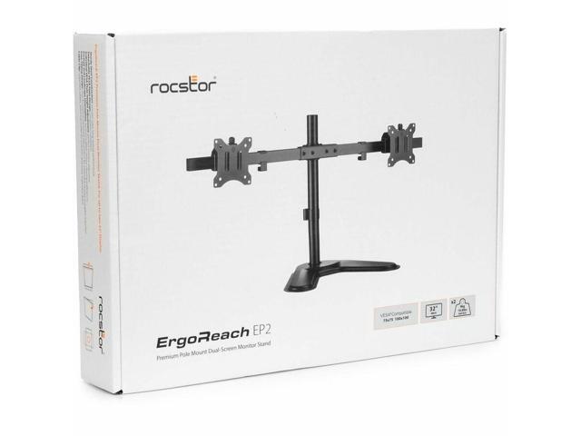 Rocstor ErgoReach EP2 Pole Mount Dual-Screen Monitor Stand Y10N003-B1