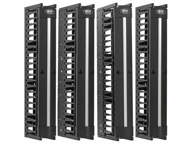 Eaton Tripp Lite Series High-Capacity Vertical Cable Manager - Deep Double Finger Duct with Cover, Double Sided, 6 in. Wide, Black, 7 ft. (2.2 m) -...