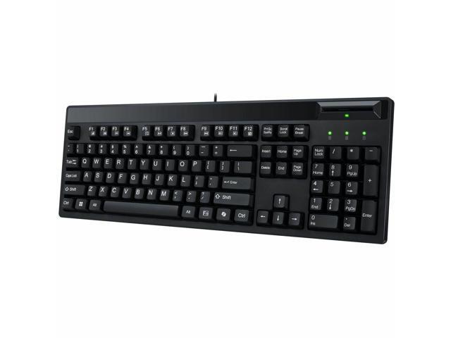 Adesso EasyTouch-130SB Desktop Mechanical Keyboard with Smart Card Reader - Cable Connectivity - Full-size - USB 2.0 Interface - 104 Key(s) -...