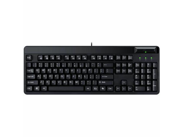 Adesso EasyTouch-130SB Desktop Mechanical Keyboard with Smart Card Reader - Cable Connectivity - Full-size - USB 2.0 Interface - 104 Key(s) -...