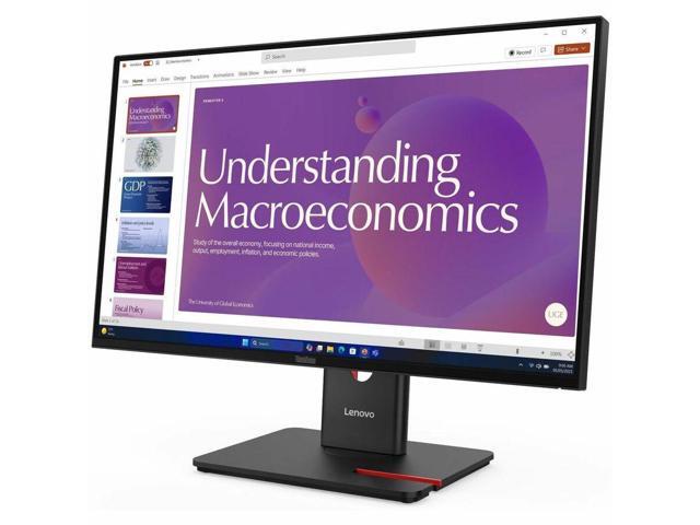 Lenovo - ThinkVision 23.8" IPS LED FHD 48Hz-120Hz Monitor (HDMI, USB, DP) w/Speakers - Eclipse Black - image 7