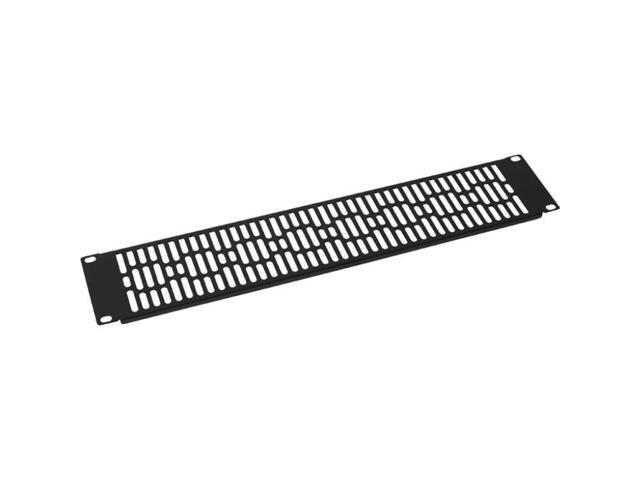 Sanus Component Series 2RU Vented Blank Rack Panel - Black - Steel - Black - 2U Rack Height - 3.5' Height - 19' Width - 18.2' Depth