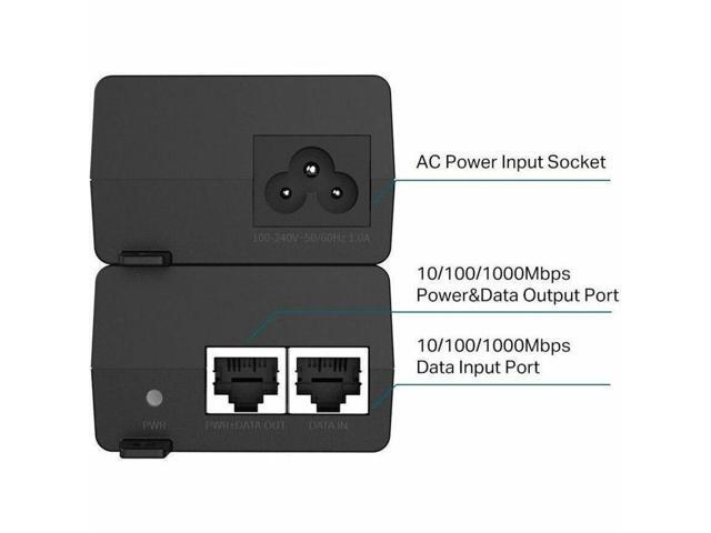 Omada POE160S PoE+ Injector - 120 V AC, 230 V AC Input - 1 x 10/100/1000Base-T Input Port(s) - 1 x 10/100/1000Base-T Output Port(s) - 30 W
