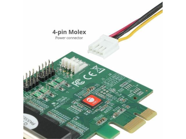 SIIG DP CyberSerial 4S PCIe, PCI Express x1 Interface, Dual-Profile Design, TAA Compliant - SIIG DP CyberSerial 4S PCIe - Baud Rates up to 921Kbps...