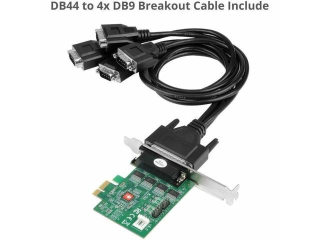 SIIG DP CyberSerial 4S PCIe, PCI Express x1 Interface, Dual-Profile Design, TAA Compliant - SIIG DP CyberSerial 4S PCIe - Baud Rates up to 921Kbps...