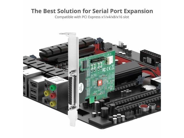 SIIG DP CyberSerial 4S PCIe, PCI Express x1 Interface, Dual-Profile Design, TAA Compliant - SIIG DP CyberSerial 4S PCIe - Baud Rates up to 921Kbps...